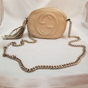Gucci Mini Soho Chain Round Cream Crossbody